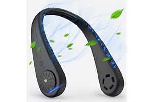 CASEETO Mixtric Ventilateur de Cou, Ventilateur Portable Mini Ventilateur USB Silencieux Mains Libres Sans Lame, Petit Ventilateur Cou Flux d’ air à 360°pour Les Activités Intérieures Extérieures