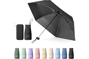 Sykrawki Mini Regenschirm, Reise-Regenschirm, Kleiner UV-Regenschirm, Winddichter Regenschirm Mit Kapselhülle, Tragbarer Taschenschirm Für Männer Und Frauen