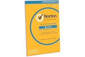 SYMANTEC Norton Security Deluxe 2019 | 3 Geräte | 1 Jahr | PC/Mac/iOS/Android | Download, Aktivierungscode in Frustfreier Verpackung