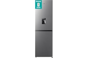 Hisense RB327N4WCE 55cm Freestanding 50/50 Fridge Freezer - 256 litre capacity - Total No Frost - Non-plumbed Water Dispenser - Silver - E Rated, H182.4 x W55 x D55.6 (cm)