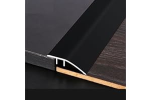 ZZLQIAN Bande de transition de sol en aluminium, barre de porte, barre de sol, rampe de seuil, convient pour les portes, les carreaux, les planchers stratifiés, pont entre 6 et 12 mm (noir, 900 × 43