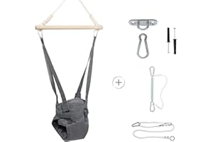 MAMOI® Columpio Bebe para Puerta | Saltador Puerta Bebe | Columpio Bebe Puerta | Columpio Puerta Bebe | Saltador Bebe Puerta | 100% Eco Gris