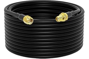YILIANDUO RG58 15M Cable de Extensión Coaxial de baja pérdida SMA Macho a Hembra Extensión Cable Aplicaciones de Radio Cobre Puro de Antena WiFi para 3G 4G LTE Ham Radio GPS ADS-B WiFi