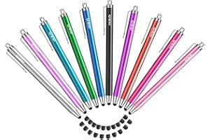 Tablet Stift MEKO 10er Pack Touchscreen Stift mit 20 Ersatzgummispitzen in 6mm, Touch Pen für alle Tablets/Handys wie iPhone/iPad/iWatch/Samsung/Huawei/Xiaomi/Surface/Chromebook usw.- Farbe 1