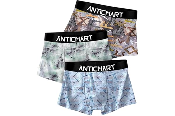 ANTICMART Men s Extra Thin Elastic Ice Silk Underwear Long, Comfortable, Breathable Boxer Brief Trunks (Pack of 3)