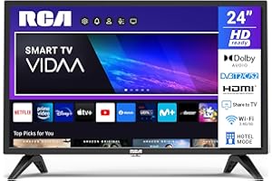 RCA VRS24HF1 Smart TV 24 Inch (60 cm) LED HD VIDAA TV with WiFi, Triple Tuner (DVB-T/T2, DVB-C, DVB-S/S2), App Store, Netflix, YouTube, HDMI, USB, CI/CI+, Hotel Mode (2024)