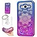 Produktbild Hülle Galaxy J3 2016 (5,0 Zoll) Hülle Transparent Hardcase,3D Galvanotechnik TPU Kreative Liquid Bling Hülle Case Für Samsung Galaxy J3 (2016) J320 (5,0 Zoll),Dynamisch Treibsand Flüssige Fließend Wasser Glitter Sparkle Klar Hart Plastik Tasche Kristall Handytasche Rückseite Hülle Schale Etui Für Samsung Galaxy J3 J310 / J3 (2016) J320 (5,0 Zoll) + Schlüsselanhänger (R) (9)