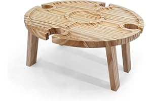 UVAN ART Outdoor Camping Picnic Table Tavolo da Vino Pieghevole Tavolo Picnic Tavolo da Picnic Pieghevole Outdoor Camping Picnic Table Tavolo da Spiaggia Tavolo Pieghevole Legno Tavolo da Campeggio Pieghevole