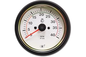 MOTOR METER RACING 85mm 12/24V Diesel Tachometer with Bulb Back Light White Face