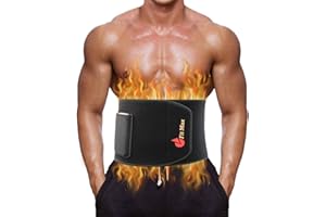 Fit Max Waist Slimming Sweat Belt - Sauna Adjustable Lumbar Back Support, Waist Trainer, Tummy Trimmer, Abs Toner, Belly Band - Black