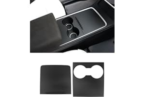 LALAIJDOU Coperchio della console centrale, pannello di copertura della console in fibra di carbonio Decorazione interna compatibile con Tesla model 3 2017-23 / y 2019-2025 (Nero opaco)