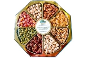 Ginni's Premium Nut Selection Gift Box Almonds, Green Raisins, Pistachios, Cashew Nuts, Walnuts, Pecans, Dried Pineapple, Dried Papaya Healthy Gift for Special Occasions