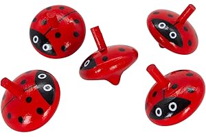 GICO Biedronka drewniany bączek dla dzieci, zestaw z 5 kolorowymi bączkami wys. 3,5 cm, śr. 3,5 cm – 6463