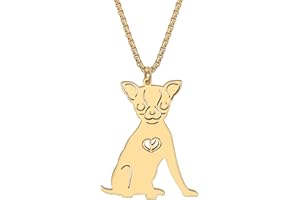 RAIDIN Collier de chien en acier inoxydable et or 18K pour femmes filles Pendentif chiot mignons Bijoux Cadeaux pour Amoureux des animaux (Or-049 Bull Terrier)