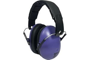Banz Kidz - Orejeras para niños de 2 años en adelante, color morado oscuro, con cancelación de ruido fuerte, tamaño ajustable
