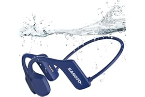 SANOTO Swimming Headphones Bone Conduction Headphones, Open Ear Wireless Bluetooth 5.2 Sport Headset IP68 Waterproof 8G MP3 for Running Fitness Gym Walking Cycling