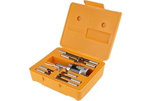 ZUNATE Fräsmaschine Zubehör Set MT2-M10 F1-12 50mm Bohrkopf mit 9 stücke 12mm Bohrstangen,3 Schlüssel und 1 Kunststoffkoffer