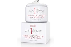 ‎BOLD UNIQ Haarmaske mit Kokosöl & Keratin-Protein - Feuchtigkeitsspendende Maske - Intensive Feuchtigkeitsreparatur für trockenes, strapaziertes Haar, Spliss, Locken & gefärbtes Haar - 215 ml