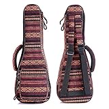 ukulele tasche -- Zealux Ukulele-Tasche im Boho-Stil, mit verstellbaren Schulterriemen und 10 mm dicken Schaumstoffpolsterung 21 in Bohemia-B