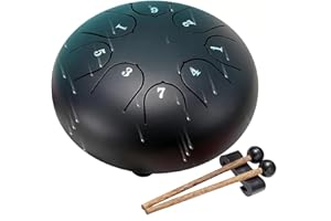 ILWHE Regentrommel für den Garten,Zungentrommel Wasserdicht, Instrument Stahlzungentrommel,6'' 8 Noten musikinstrumente Garteninstrument trommel