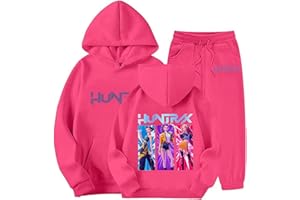 Générique Jogging Survêtement Ensemble 2 Pièces K-p-o-pDemons Hunters Merch pour Fille Imprimés K-p-o-p Demon Hunter Huntrix Huntr/X Rumi Mira Zoey Pull à Manches Longues K-p-o-pWitch Hauts