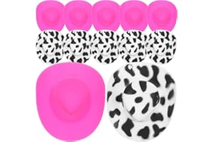 Alipis Mini Cowboy Hat: 20PCS Plastic Pink Cowgirl Hat - Miniature Cowboy Wine Topper - Western Party Decorations for Kids Pretend Play Dollhouse Cake Topdiy Decoration Accessories
