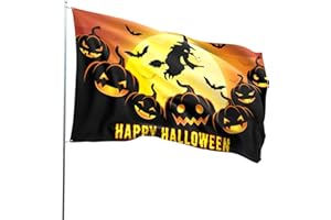 Vanpoo Double Sided Halloween Flags 5ft x 3ft with Eyelets,Garden Flags Decoration Trick or Treat,Outdoor Halloween Decorations UK Pumpkin Flag Indoor Outside Decor