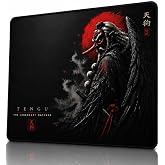 Baskılı Dijital Tasarımlı Oyuncu Mouse Pad, Kaymaz Taban, Dikişli Gaming Mouse Pad Tengu 50x40 Cm