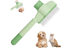 Alluring Katzenbürste, 2025 Neu Fellblitz Bürste Katze, Katzenbürste-Langhaar und Katzenbürstes-kurzhaar, Hundebürste, Entfernt lose Haare, Fördert gesundes Fell Grüner