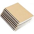 Zegrox Cover Spiral Notebook, College Ruled Subject Notebooks,Lined Thick Paper 50 Sheets (100 Pages)-8.27x 5.59inches,A5 Size Notebook. 6 Pack Brown .