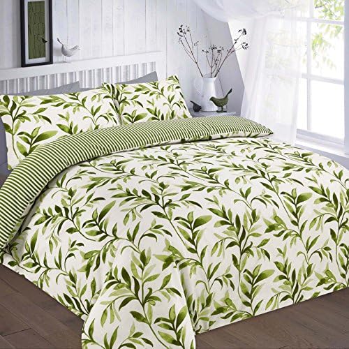 Reversible Duvet Cover Set With Pillowcases, Double Duvet Set ellie green
