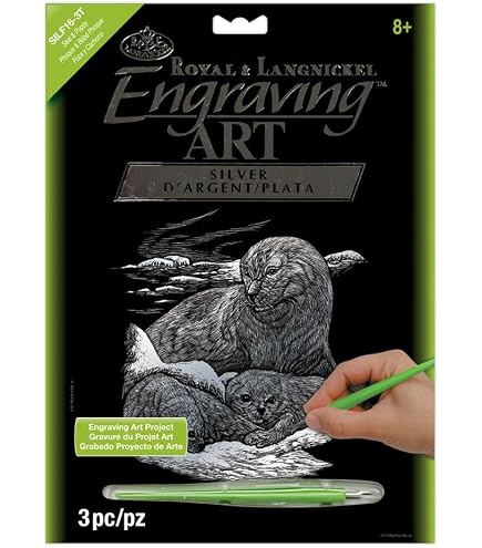 Royal & Langnickel Graviere-und-Lerne Set - Nordamerikanische Tierwelt, 12 Vorlagen + Werkzeug