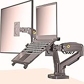 TriLine NB F160+FP Gazlı &Ccedil;ift Kol North Bayou 17-30"Monit&ouml;r 10"-17" Diz&uuml;st&uuml; Bilgisayar Vesa Monit&ouml;r Standı