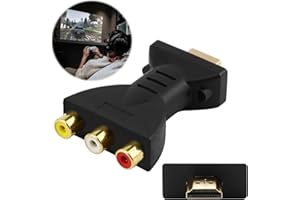 CLYDEWY HDMI to RCA Converter 1080p High Definition AV With Gold Plated Interface - Red White Yellow Video Audio RGB Component for TV, Laptop, Xbox, PS2, PS3, Camera, DVD