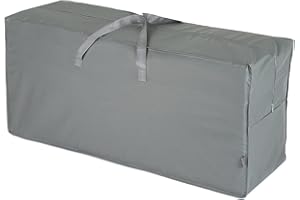 LIVIVO Premium Outdoor Cushion Storage Bag with Fully Zipped Opening and Carry Handles – All Season Water Resistant Garden Furniture Cushion Protection from Rain, Dirt, Dust, Frost, and More