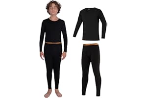 INNERSY sous Vetement Thermique Enfant Manches Longues et Pantalon Garçon Chaud Hiver 8-16 Ans
