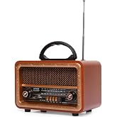 8070 Taşınabilir Nostaljik Fm Radyo Bluetooth + Tf Kart + USB Destekli Ahşap Kasa Radyo