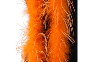 BYNYXI Flauschige Marabu Federboa, 200cm Federboa weiß Straußenfeder Schal Feder Boa Einfarbig Federdichten Feder Schal 20er jahre Charleston Burlesque Federboas Kostüm Zubehör Karneval Mottoparty