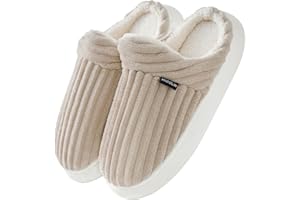 Misolin Chaussons Femme Hiver Chaud Pantoufles Homme Fourrés Confortable Mousses à Mémoire Automne Légères et respirantes Antidérapantes Intérieur/Extérieur