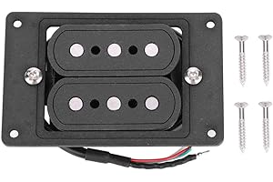 DILWE Micro Humbucker pré-câblé, Pick-up 3 Cordes pour Cigar Box Guitar(Vulcanized Fiber Black)