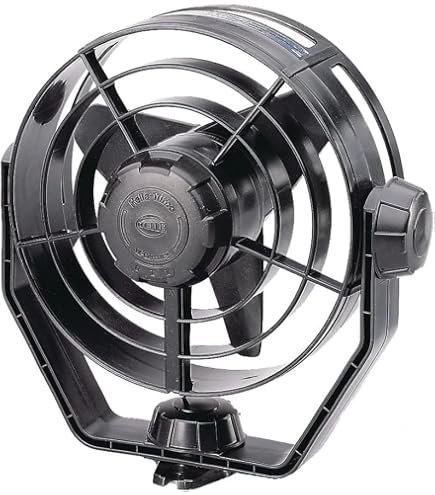 SEEKR Sirocco II 12V/24V Gimbal Fan – 3-Speed, 360° Airflow, 17.8cm Blade For Boats & RVs, Made In Canada