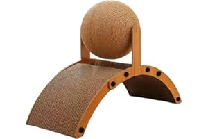 95SCLOUD-1 Kaninchen Kratzball Hase Kratzbaum, Katzenkratzer Karton, Natürliches Sisal-Kratzbrett mit Ball,Gewölbtes Brückendesign, Kaninchen Kratzspielzeug für Kratzbedürfnisse & Möbelschutz (B)