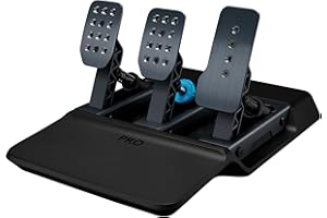 Logitech G PRO Racing Pedals - Pedali per simulazioni di corse con freno con cella di carico da 100 Kg, completamente personalizzabili, molle ed elastomeri intercambiabili, design modulare, Nero