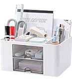 MDHAND Schreibtisch Organizer Metall - Mit 6 Fächern & Schublade