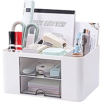 Organizzatore Scrivania Con 5 Scomparti E 2 Cassetti - Porta Penne, Accessori Ufficio - Foto 11