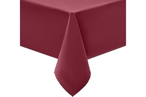 smiry Tischdecke Abwaschbar Rechteckig 100x140cm Tischtuch Polyester Wasserabweisend Lotuseffekt Tischwäsche Schmutzabweisend Abwischbare Tafeldecke für Party Küche Weihnachten, Weinrot