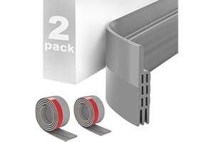 DESDIRA 2 Rollos Burlete Puerta Entrada, 5 cm x 100 cm, Gris, Burlete Bajo Puerta Burlete Autoadhesivo de Goma de Silicona, Insonorización, Protección contra el Frío y Sellado