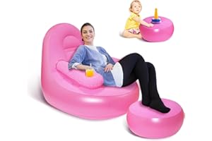Inflatoast Inflatable Couch Blow up Chair Portable Lounger Chair Folding Chair Camping Chair Fishing Chair Party Sofa Chair Outdoor Chair Inflatable Furniture,inflatable couch (Pink)