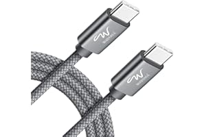 Wayona Type C to Type C 6FT/2M 65W Long Fast Charging Cable Compatible with iPhone 17, Air, iPhone 16,15 Pro/Max Series Macbook Air/Pro Samsung Galaxy S25, Ultra/S24/ S23 Flip Fold OnePlus (2M, Grey)