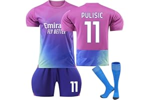 OverstepA Maglie da Calcio per Adulti e Bambino, Maglia Calcio 2023 2024, Numero 10, 11 Completo Calcio con Calze, T-Shirt Pantaloncini di Calcio da Uomo Bambino